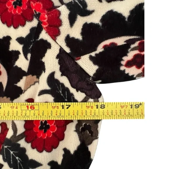 Etcetera Floral Velvet jacket Fringe Denim Size 4 tapestry boho FP - Picture 13 of 16